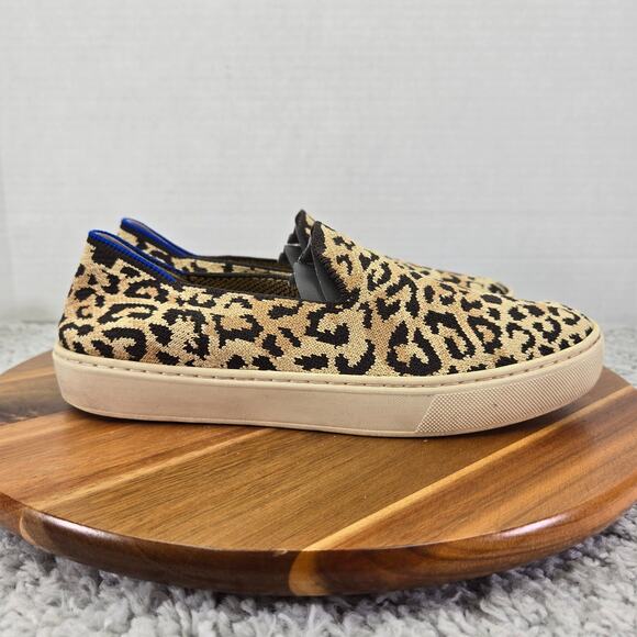 Rothy's The Original Slip On Sneaker Little Desert Cat Leopard Print Women 7 - Picture 3 of 15
